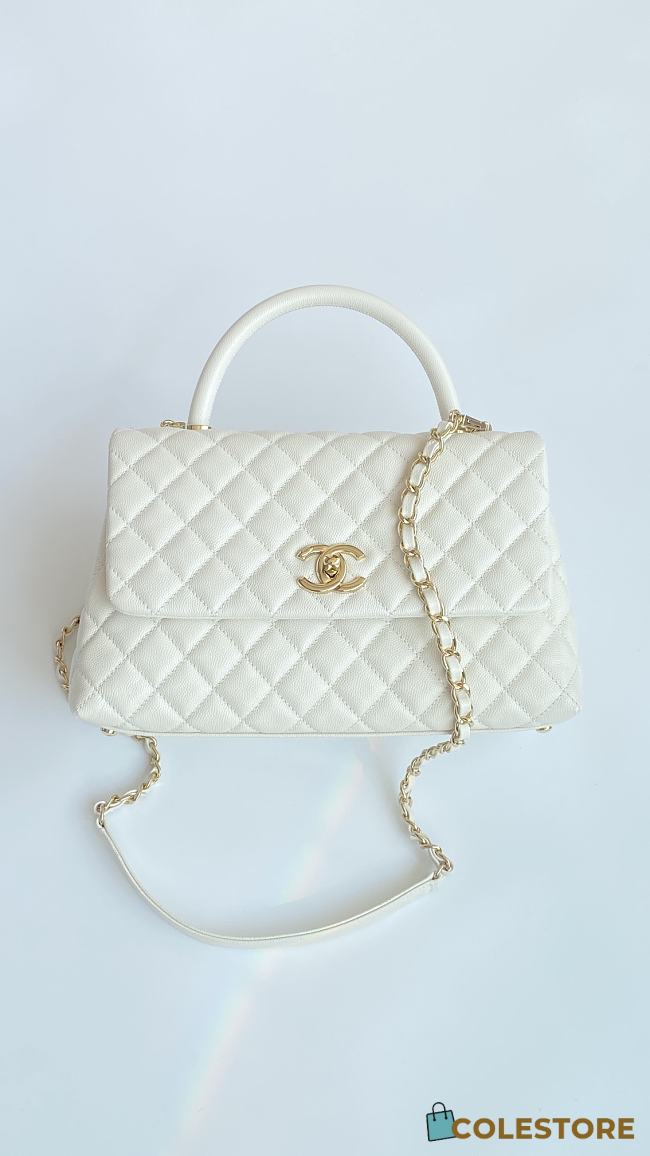 Colestore Chanel Coco Handle Top Flap Bag Caviar Leather size 28cm - 1