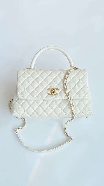 Colestore Chanel Coco Handle Top Flap Bag Caviar Leather size 28cm