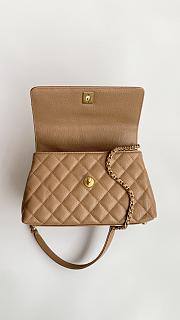 Colestore Chanel Coco Handle Top Flap Bag Small Caviar Leather Brown 23cm - 5