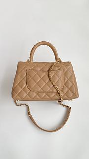Colestore Chanel Coco Handle Top Flap Bag Small Caviar Leather Brown 23cm - 4
