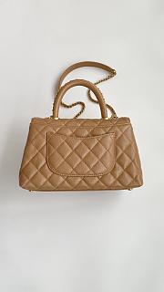 Colestore Chanel Coco Handle Top Flap Bag Small Caviar Leather Brown 23cm - 2