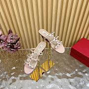 Colestore Valentino Garavani Rockstud Leather Slides Nude - 5