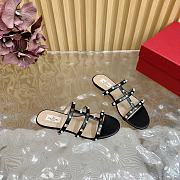 Colestore Valentino Garavani Rockstud Leather Slides Black - 2