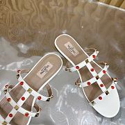 Colestore Valentino Garavani Rockstud Leather Slides White - 6