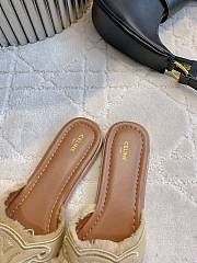 Colestore Celine Marina Fringed Mule In Cotton Light Caramel  - 6