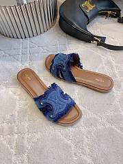 Colestore Celine Marina Fringed Mule In Cotton Blue - 5