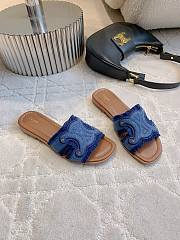 Colestore Celine Marina Fringed Mule In Cotton Blue - 4