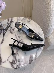 Colestore YSL Saint Laurent Gold Bar Slingback High Heels  - 5