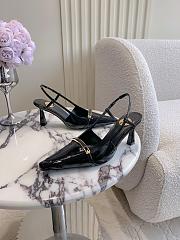 Colestore YSL Saint Laurent Gold Bar Slingback High Heels  - 3