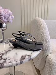 Colestore Saint Laurent Cassandra Wedges in Leopard Grosgrain Black - 4
