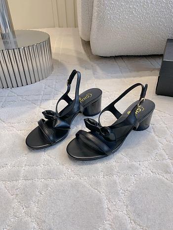 Colestore Chanel Bow Chunky Sandal in Black