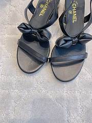 Colestore Chanel Bow Chunky Sandal in Black - 4