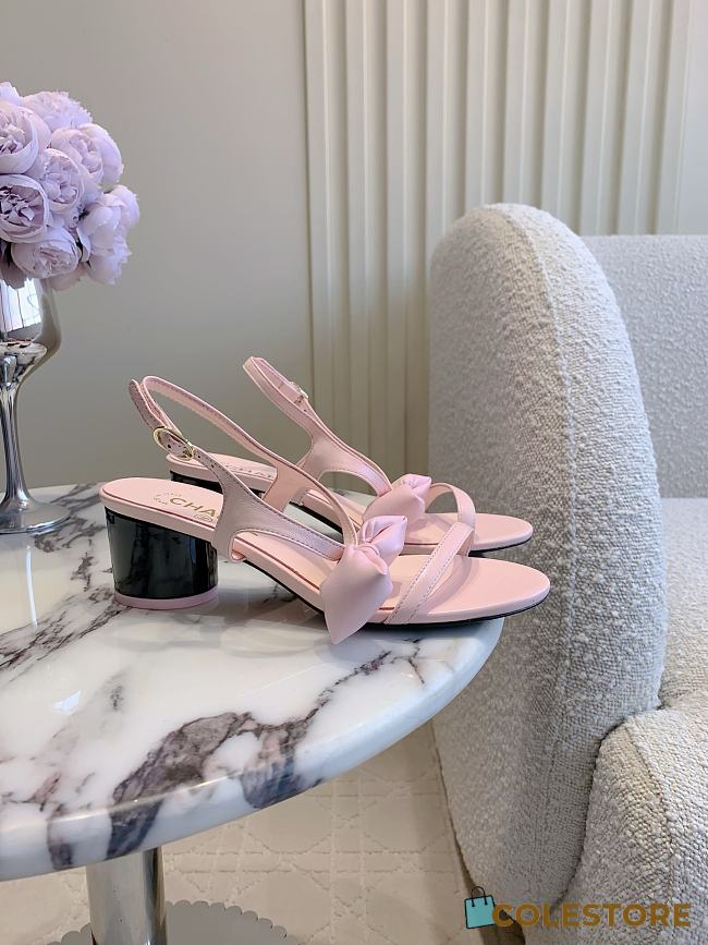Colestore Chanel Bow Chunky Sandal in Pink - 1
