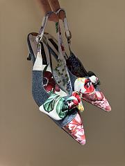 Colestore Dolce & Gabbana Exquisite Retro Denim Print Bow-Embellished High Heels  - 2