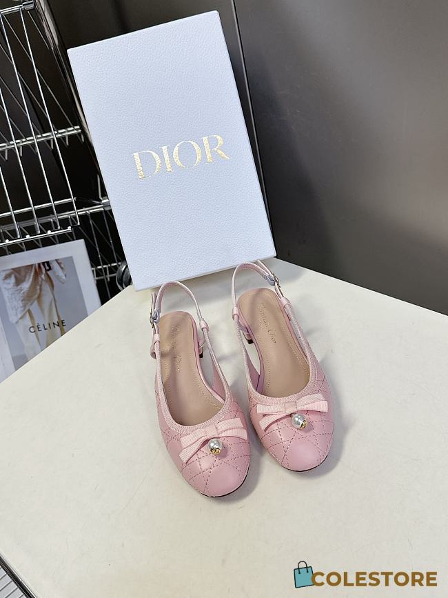 Colestore Dior Ballet Slingback Pump Quilted Cannage Calfskin Pink - 1