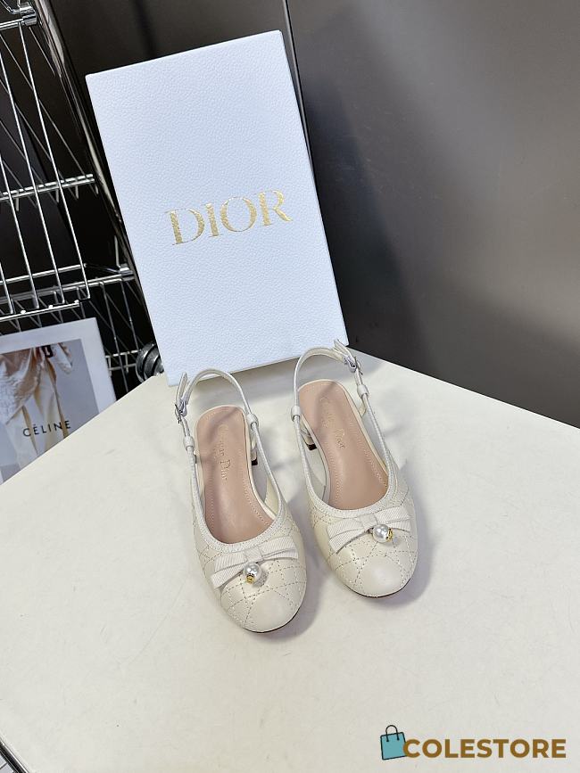 Colestore Dior Ballet Slingback Pump Quilted Cannage Calfskin Beige - 1