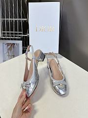 Colestore Dior Ballet Slingback Pump Quilted Cannage Calfskin Sliver - 4