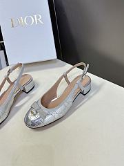 Colestore Dior Ballet Slingback Pump Quilted Cannage Calfskin Sliver - 3