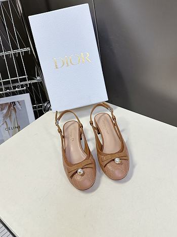 Colestore Dior Ballet Slingback Pump Quilted Cannage Calfskin Light Brown