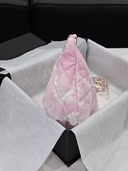 Colestore Chanel CoCo Beach Large Hobo Bag, Printed denim & Gold-tone Metal, White & Pink - 5