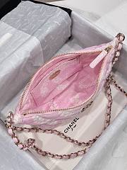 Colestore Chanel CoCo Beach Large Hobo Bag, Printed denim & Gold-tone Metal, White & Pink - 6