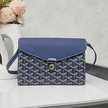 Colestore Goyard Chypre Wallet Pouch Dark Blue 21.5x15cm