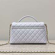 Colestore Chanel Mini Flap Bag with Top Handle Lambskin Grey 27x16x7.5cm - 5