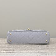 Colestore Chanel Mini Flap Bag with Top Handle Lambskin Grey 27x16x7.5cm - 4