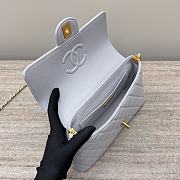 Colestore Chanel Mini Flap Bag with Top Handle Lambskin Grey 27x16x7.5cm - 2