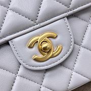 Colestore Chanel Mini Flap Bag with Top Handle Lambskin Grey 27x16x7.5cm - 3