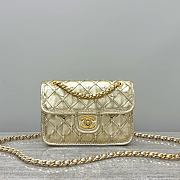 Colestore Chanel Mini Flap Bag Metallized Braided Calfskin & Gold-Tone Metal Gold 13x19x5.5cm - 1