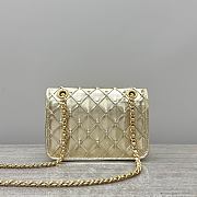 Colestore Chanel Mini Flap Bag Metallized Braided Calfskin & Gold-Tone Metal Gold 13x19x5.5cm - 4