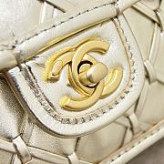 Colestore Chanel Mini Flap Bag Metallized Braided Calfskin & Gold-Tone Metal Gold 13x19x5.5cm - 3