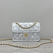  Colestore Chanel Mini Flap Bag Metallized Braided Calfskin & Gold-Tone Metal Sliver 13x19x5.5cm - 1