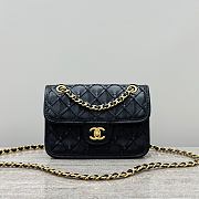 Colestore Chanel Mini Flap Bag Suede Calfskin, Braided Calfskin & Gold-Tone Metal Black 13x19x5.5cm - 1