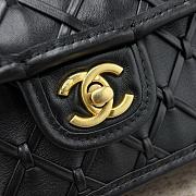 Colestore Chanel Mini Flap Bag Suede Calfskin, Braided Calfskin & Gold-Tone Metal Black 13x19x5.5cm - 3