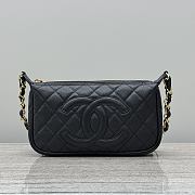 Colestore Chanel Black Quilted Caviar Leather 20x15x4cm - 1