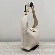 Colestore Chanel Shiny Lambskin Quilted Hobo Beige 27x23x21cm - 5
