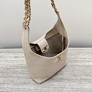 Colestore Chanel Shiny Lambskin Quilted Hobo Beige 27x23x21cm - 4