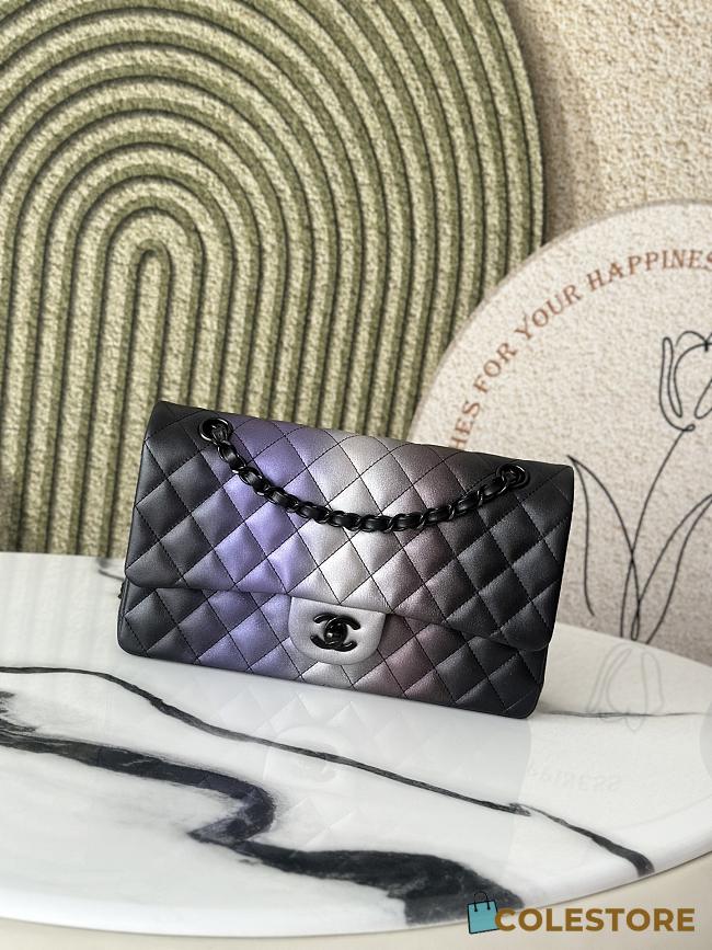 Colestore Chanel Color Metallic Ombre Quilted Lambskin Double Flap 25cm - 1