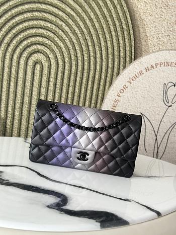 Colestore Chanel Color Metallic Ombre Quilted Lambskin Double Flap 25cm