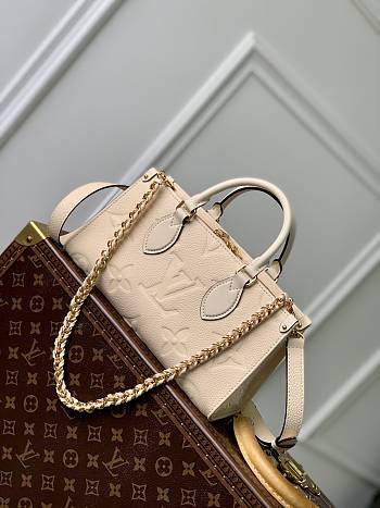 Colestore Louis Vuitton OnTheGo East West Monogram Empreinte Leather Cream 25x13x10cm