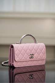 Colestore Chanel Top Handle Accordion Bag in Soft Pink 11x18.5x6cm - 1