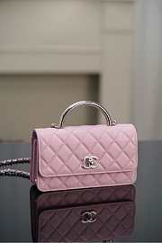 Colestore Chanel Top Handle Accordion Bag in Soft Pink 11x18.5x6cm - 6