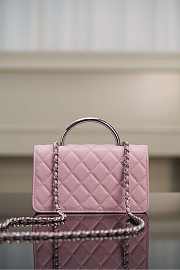 Colestore Chanel Top Handle Accordion Bag in Soft Pink 11x18.5x6cm - 3