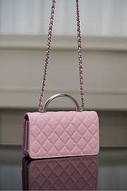Colestore Chanel Top Handle Accordion Bag in Soft Pink 11x18.5x6cm - 4