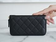 Colestore Chanel Caviar Long Zip Wallet Black 9×2×15cm - 3