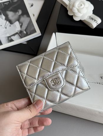 Colestore Chanel CF Classic Tri-Fold Quilted Card Holder Gold 10.5x11.5x3cm Sliver