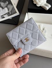 Colestore Chanel Caviar Quilted Flap Card Holder Gray 10.5x11.5x3cm - 1