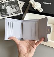 Colestore Chanel Caviar Quilted Flap Card Holder Gray 10.5x11.5x3cm - 5